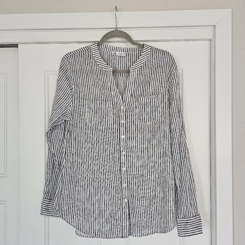 Striped Button-Up Shirt